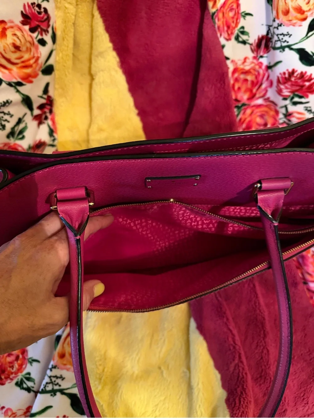 Kate Spade Hot Pink Leather Tote